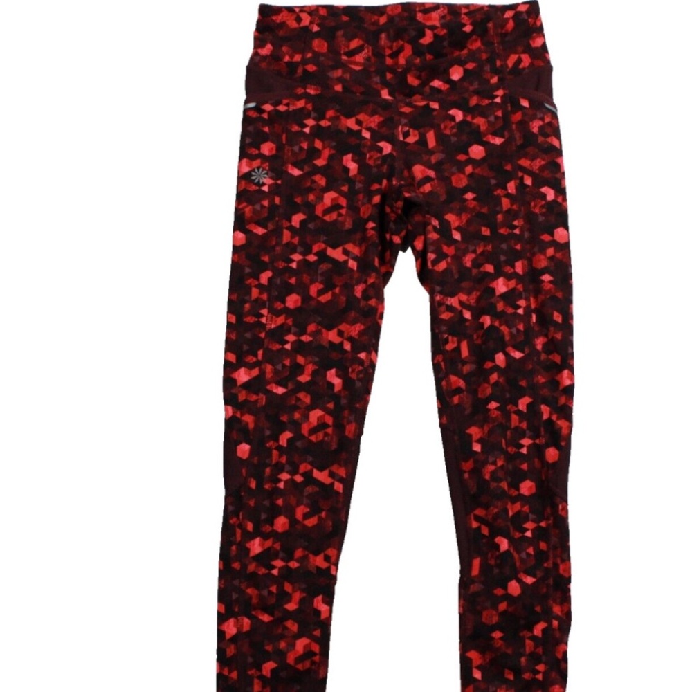 Athleta triangular be free tight women’s small red geometric leggings - Picture 12 of 12